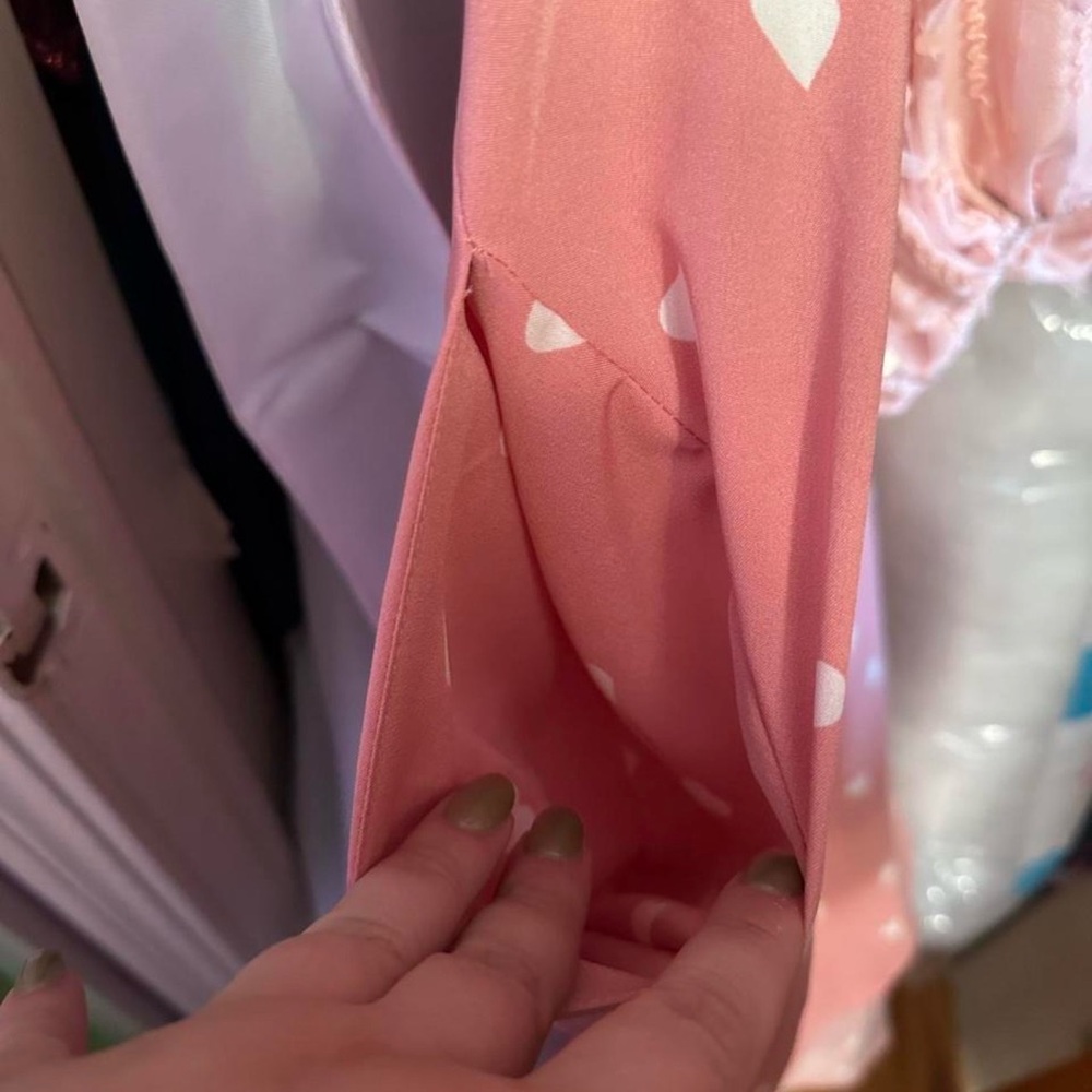 Unique Vintage Ellias Dress - Pink & White Hearts - Picture 6 of 6